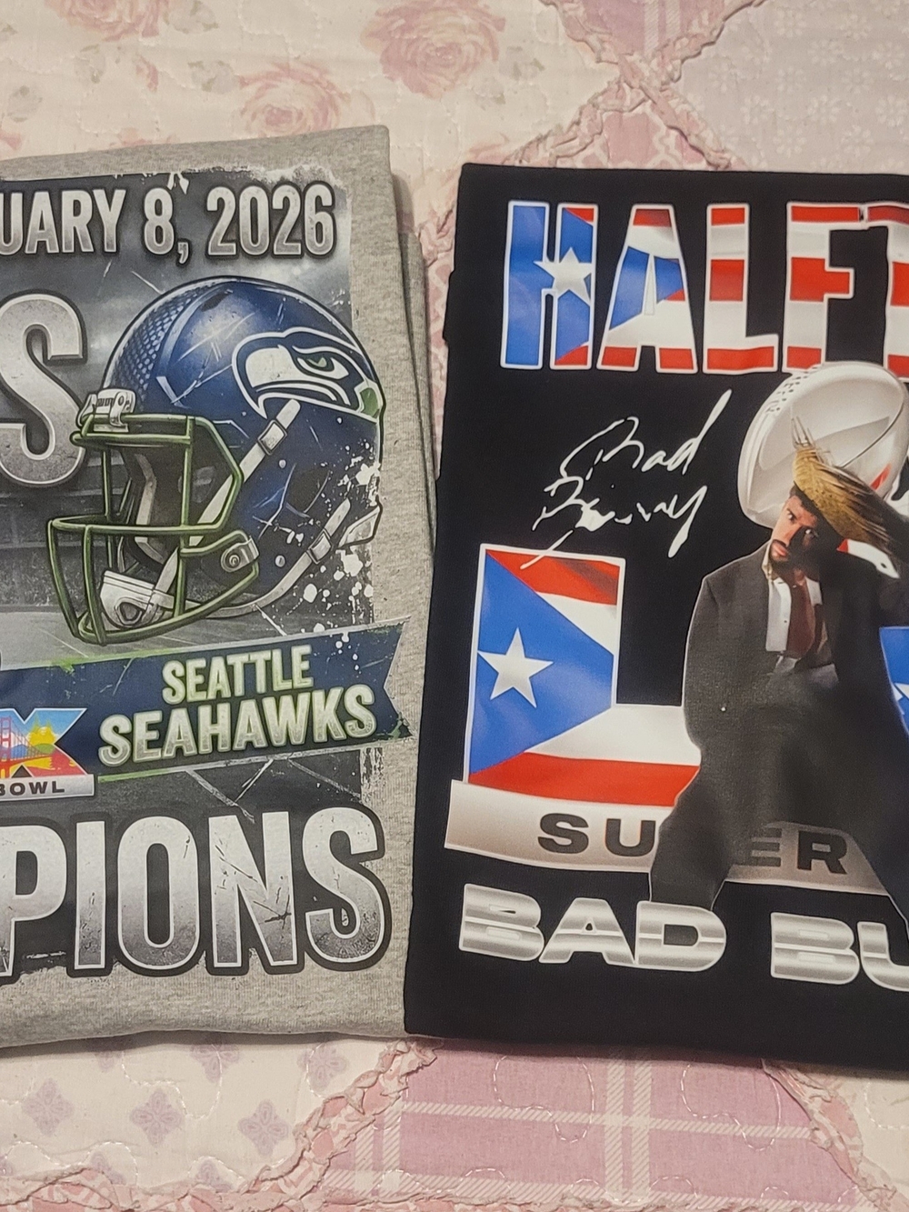 Bundle Of 2 Gildan Football Graphic Short Sleeve Tees